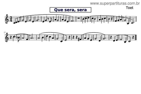 Partitura da música Que Sera, Sera v.8