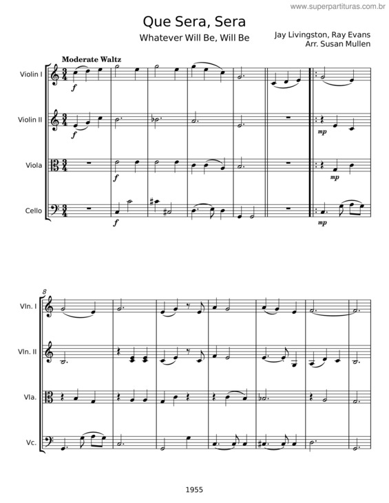 Partitura da música Que Sera, Sera v.9