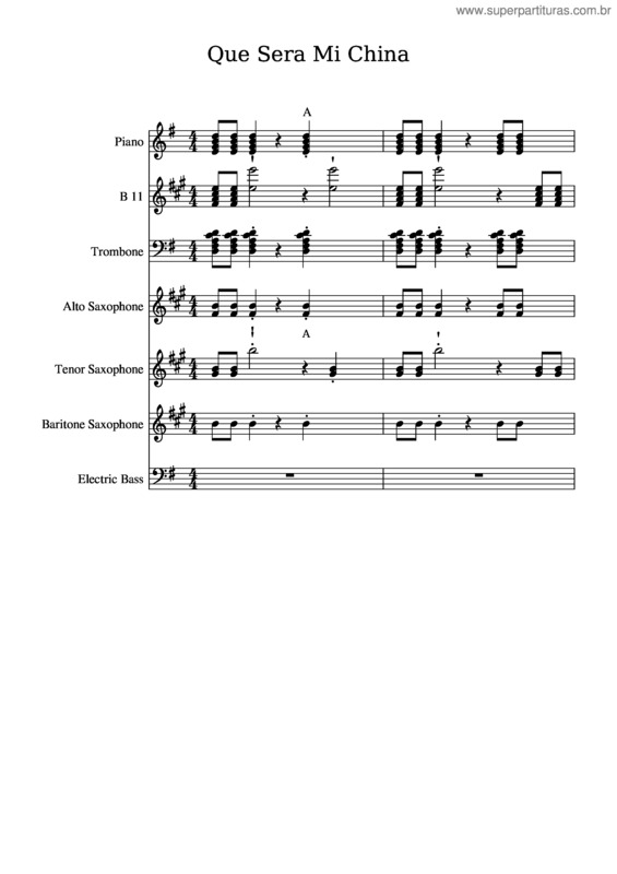 Partitura da música Que Sera Mi China