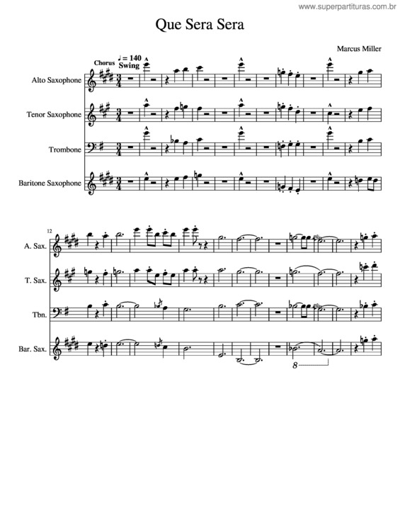 Partitura da música Que Sera Sera v.6