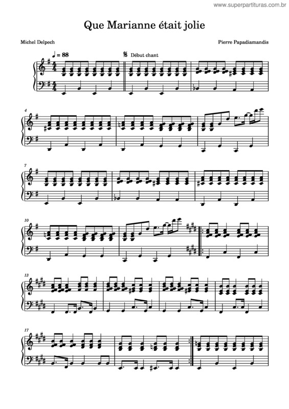 Partitura da música Que_Marianne_Était_Jolie