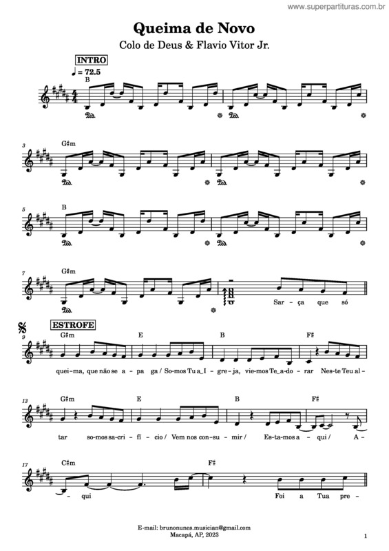 Partitura da música Queima De Novo