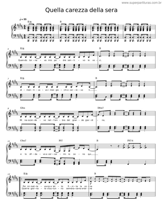 Partitura da música Quella Carezza Della Sera v.4