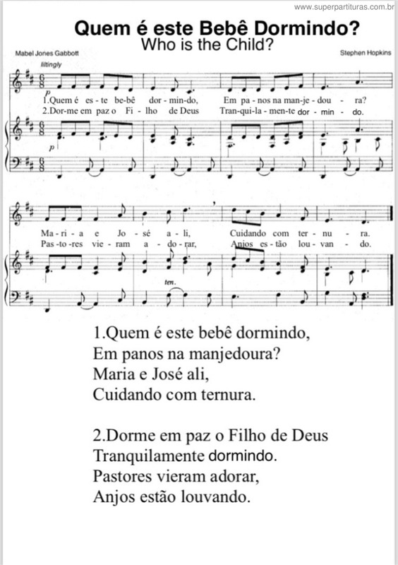 Partitura da música Quem É Este Bebê Dormindo