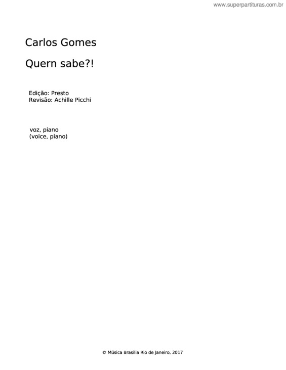 Partitura da música Quem Sabe? v.2