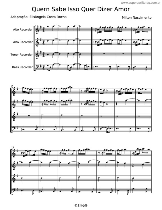 Partitura da música Quem Sabe Isso Quer Dizer Amor v.6