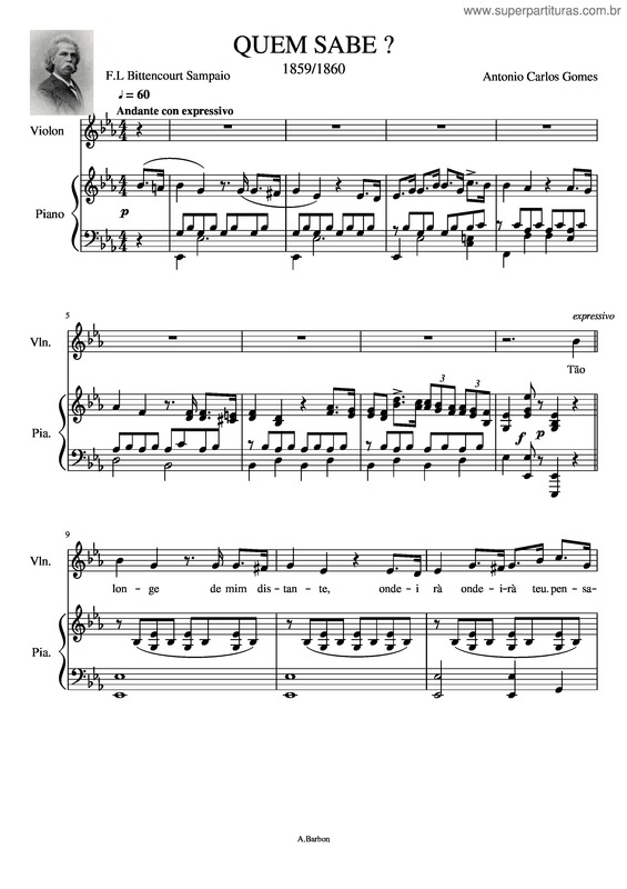 Partitura da música Quem Sabe v.4