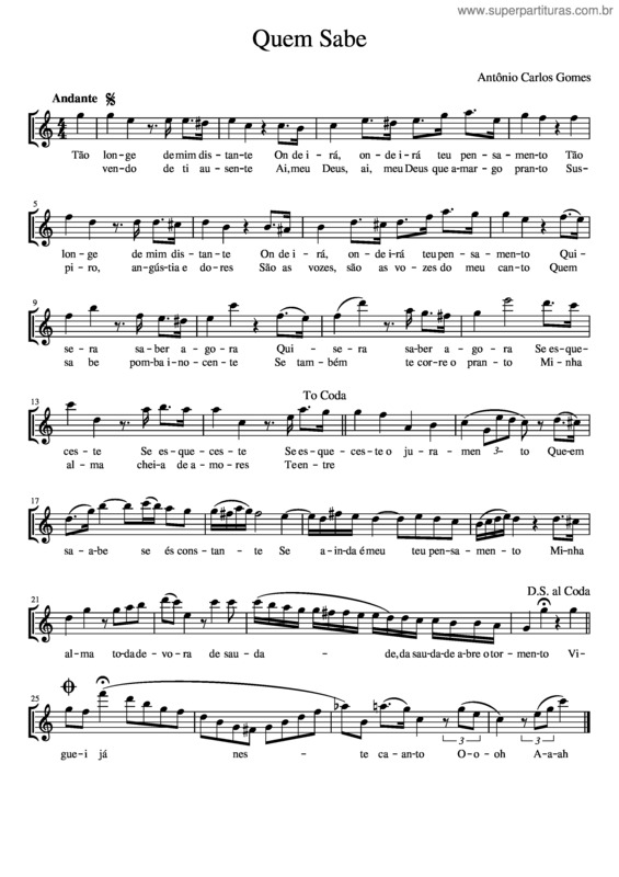 Partitura da música Quem Sabe v.6