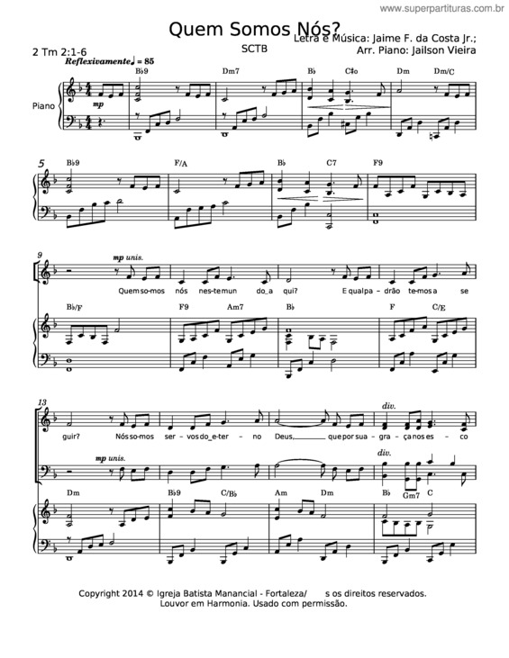 Partitura da música Quem Somos Nós?