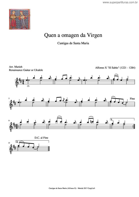 Partitura da música Quen A Omagen Da Virgen v.2