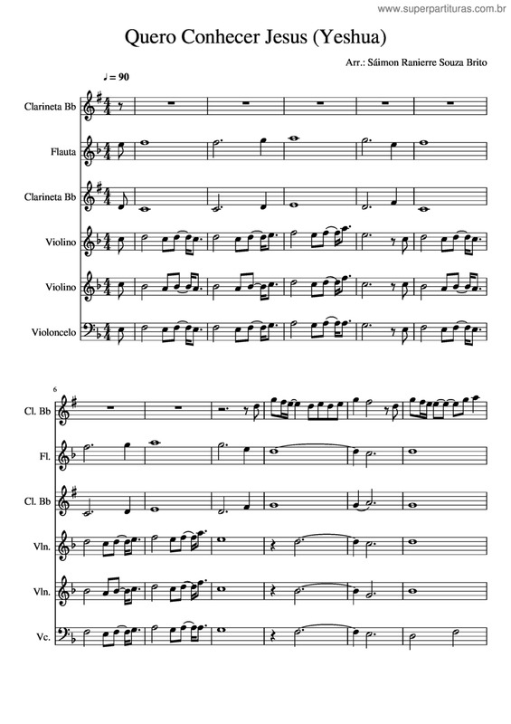 Partitura da música Quer Conhecer Jesus v.2