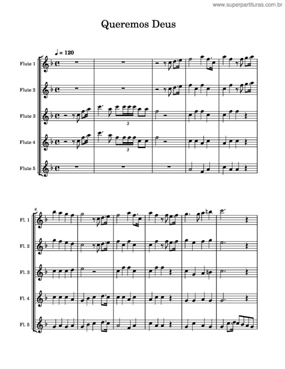 Partitura da música Queremos Deus v.3