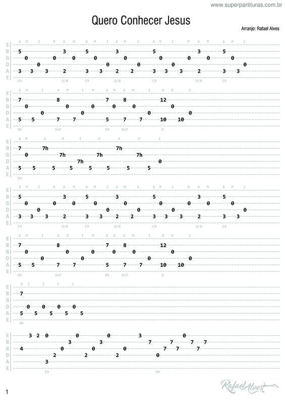 Partitura da música Quero Conhecer Jesus v.2