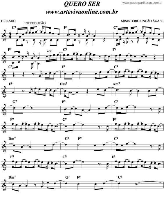 Partitura da música Quero Ser