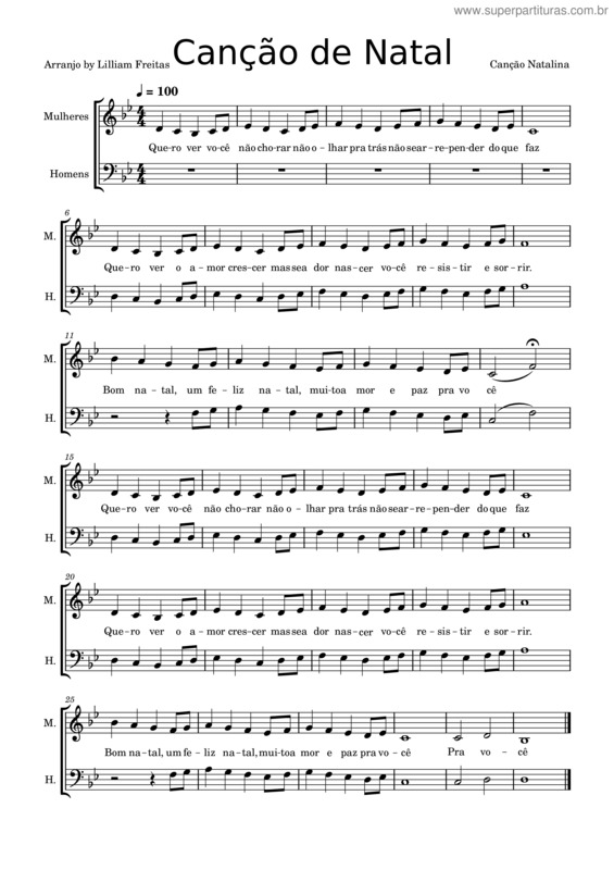 Partitura da música Quero Ver Você Não Chorar v.2