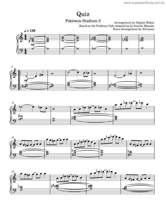 Partitura da música Quiz