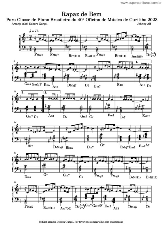 Partitura da música Rapaz De Bem v.4