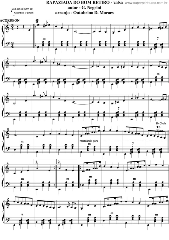 Partitura da música Rapaziada Do Bom Retiro v.2