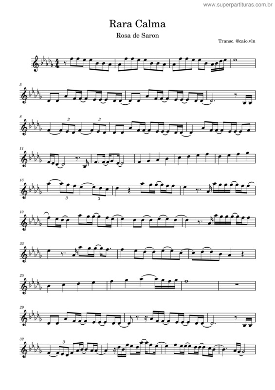 Partitura da música Rara Calma