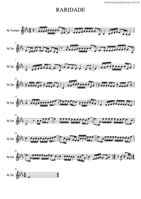 Partitura da música Raridade v.13