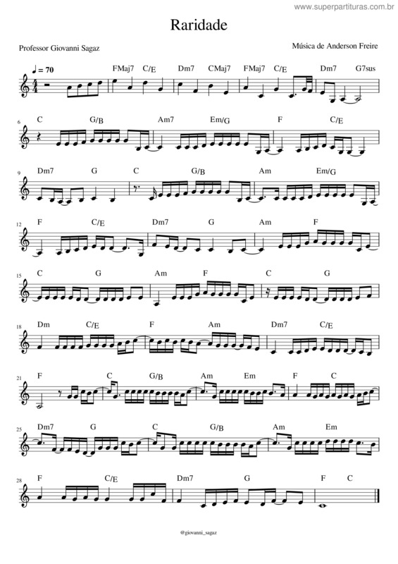 Partitura da música Raridade v.14