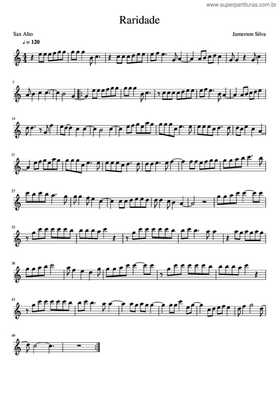 Partitura da música Raridade v.8