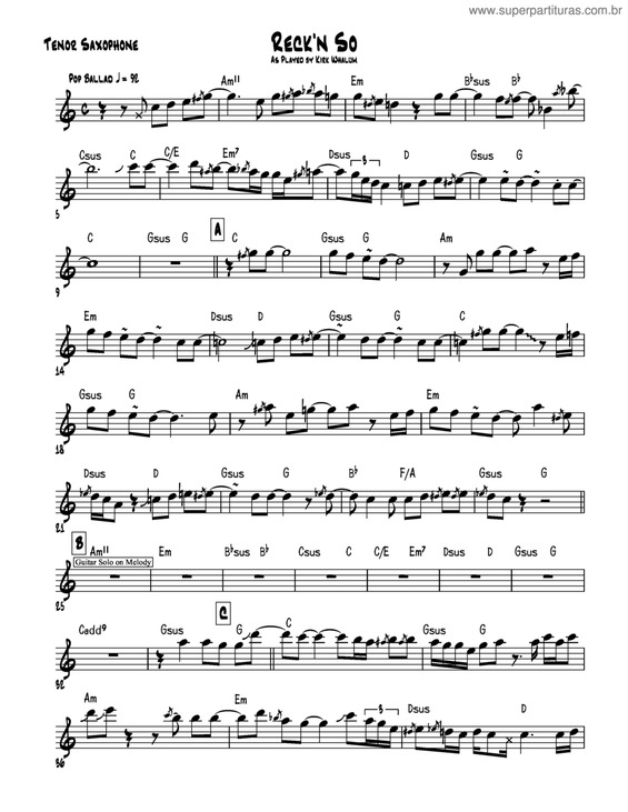 Partitura da música Reck'n So