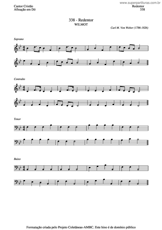 Partitura da música Redentor v.2