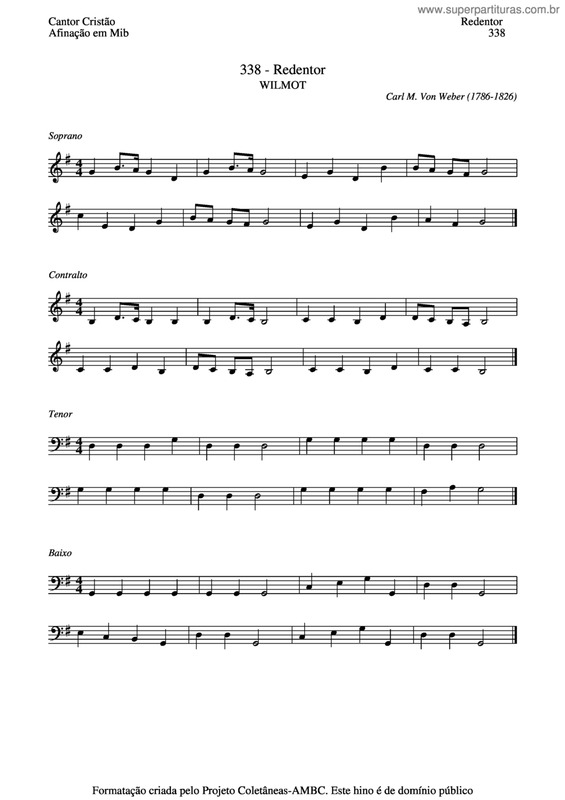 Partitura da música Redentor v.4