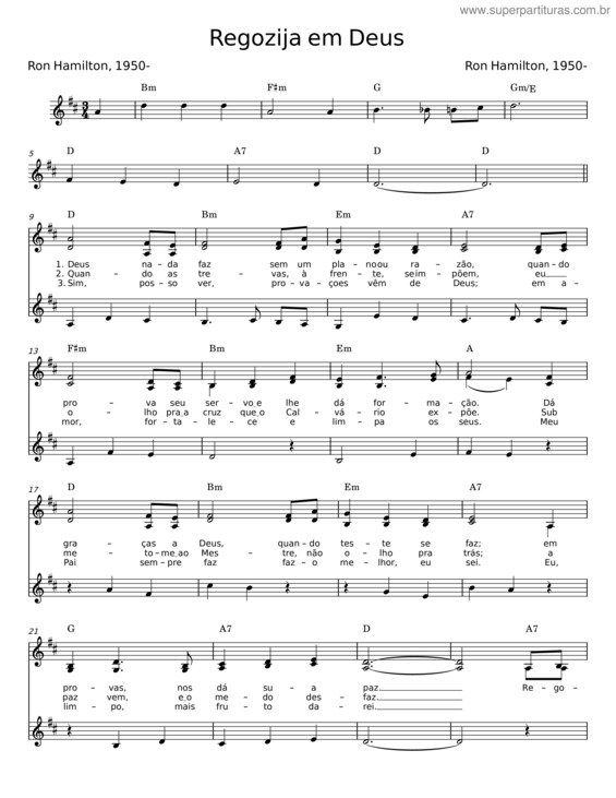 Partitura da música Regozija Em Deus