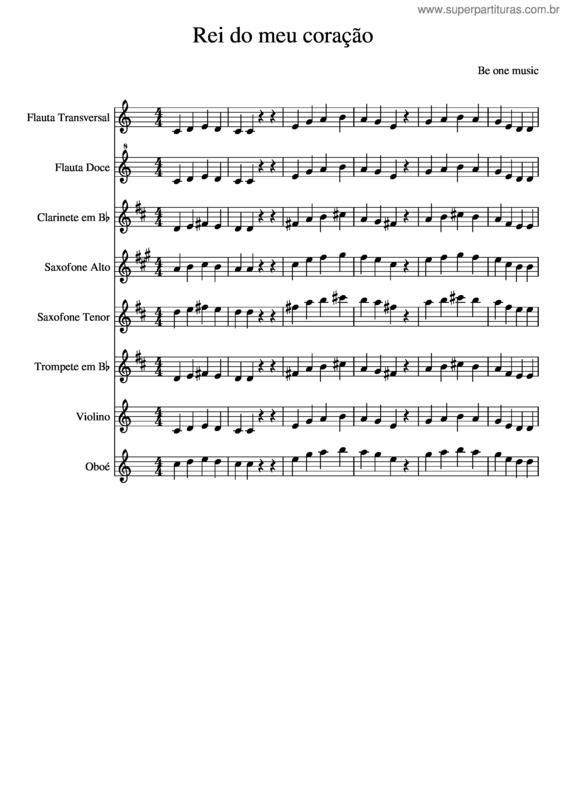 Partitura da música Rei Do Meu Coração