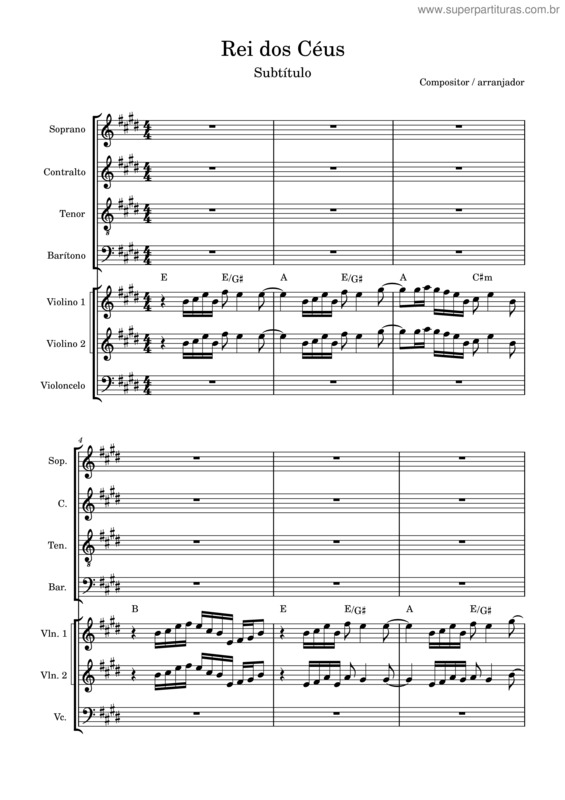 Partitura da música Rei Dos Céus v.5