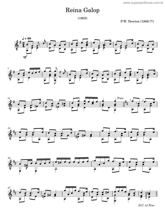 Partitura da música Reina Galop