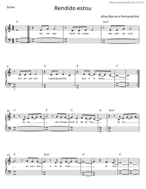 Partitura da música Rendido Estou v.6