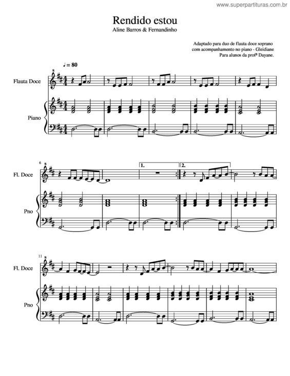 Partitura da música Rendido Estou v.7