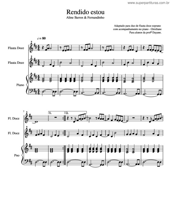 Partitura da música Rendido Estou v.8