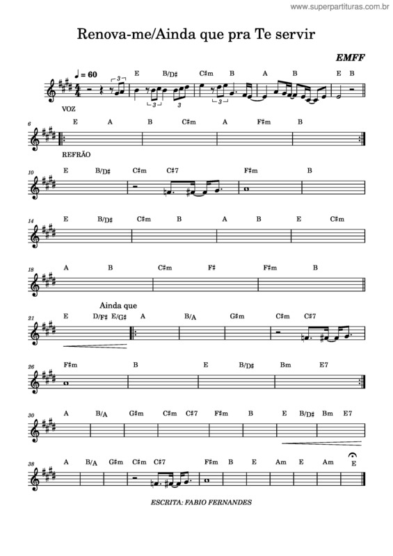 Partitura da música Renova-Me v.9