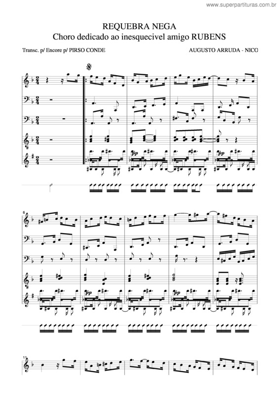 Partitura da música Requebra Nega