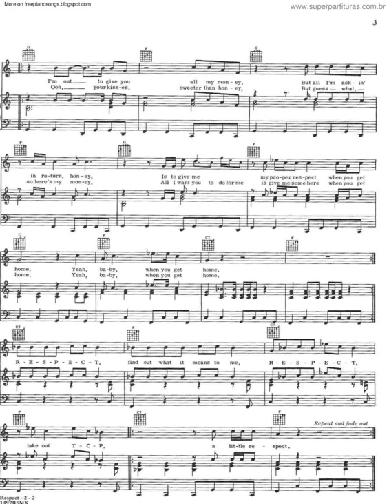 Partitura da música Respect v.3