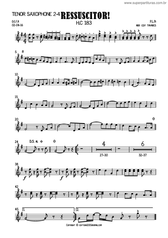 Partitura da música Ressuscitor v.11