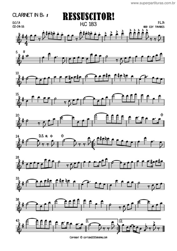 Partitura da música Ressuscitor v.3