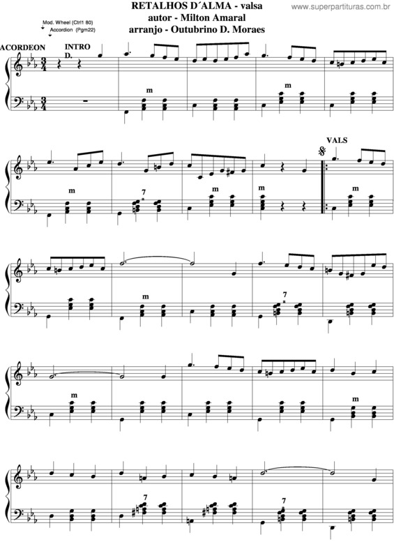 Partitura da música Retalhos D´Alma v.2