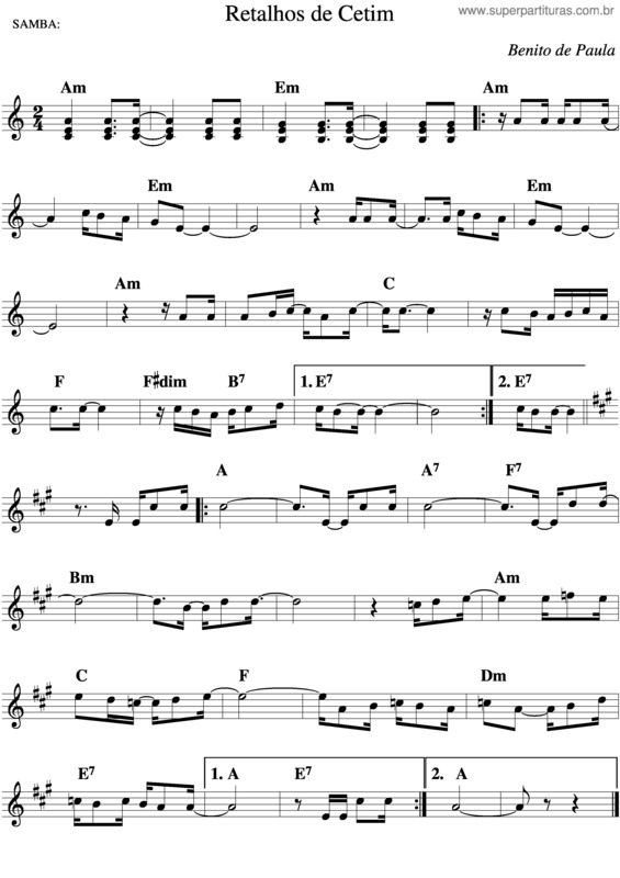 Partitura da música Retalhos De Cetim v.4