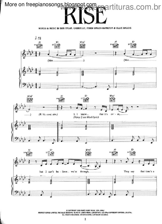 Partitura da música Rise v.3