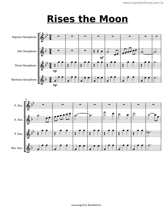 Partitura da música Rises The Moon v.5