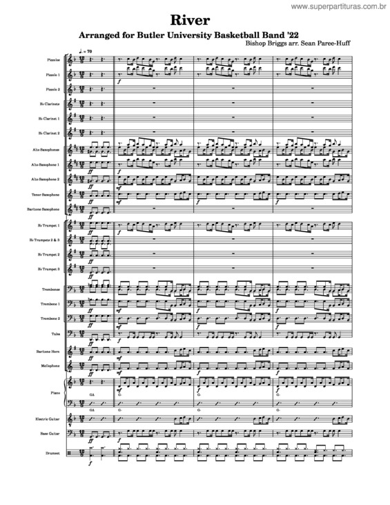 Partitura da música River Bubb