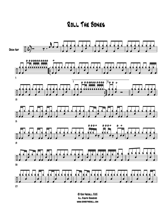 Partitura da música Roll The Bones