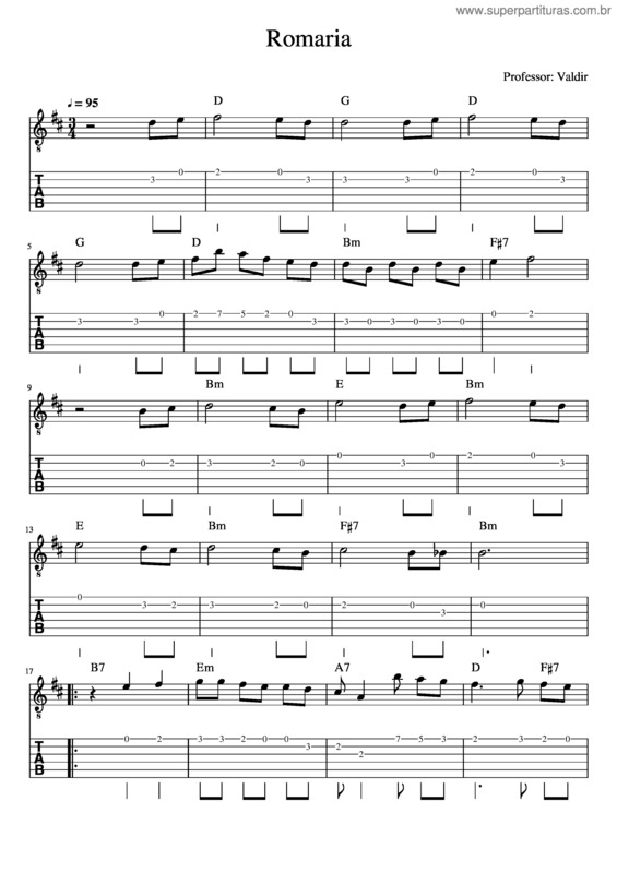 Partitura da música Romaria v.6