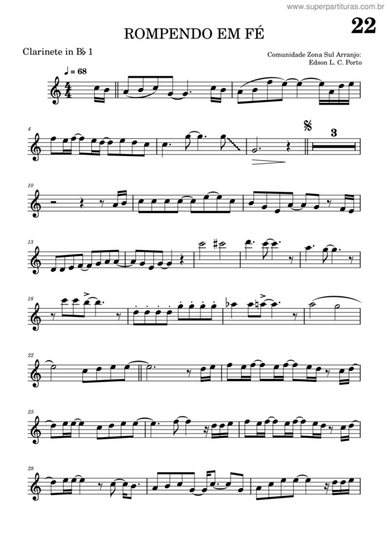 Partitura da música Rompendo Em Fé v.9