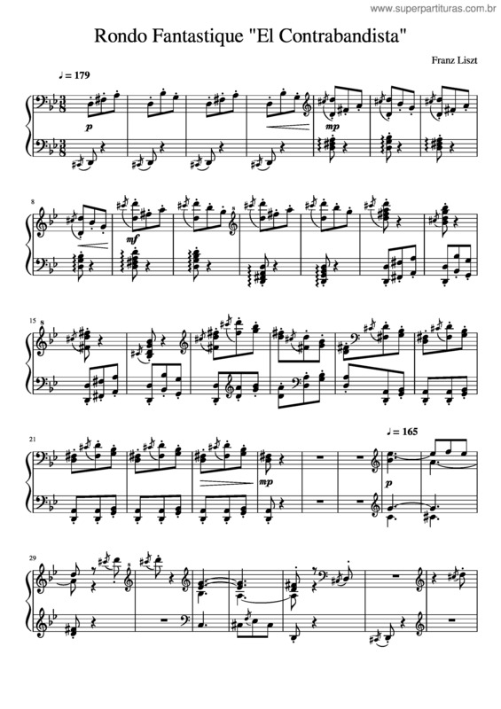 Partitura da música Rondo Fantastique El Contrabandista